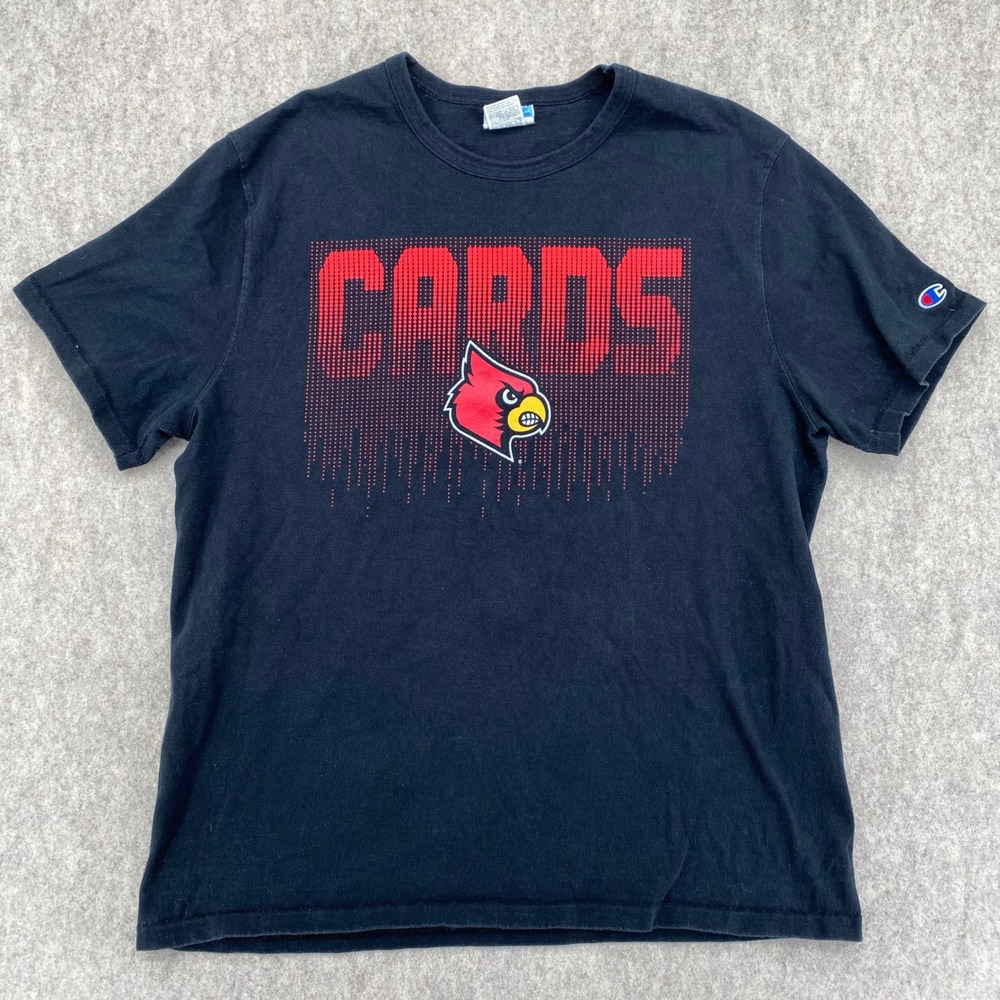Champion Louisville Cardinals Shirt XL Black CARDS Graphic NCAA Tee Mens